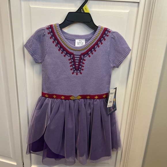 Nwt Disney Wish Toddler Girls Asha Cosplay Sweater Dress Size 3t Color Purple